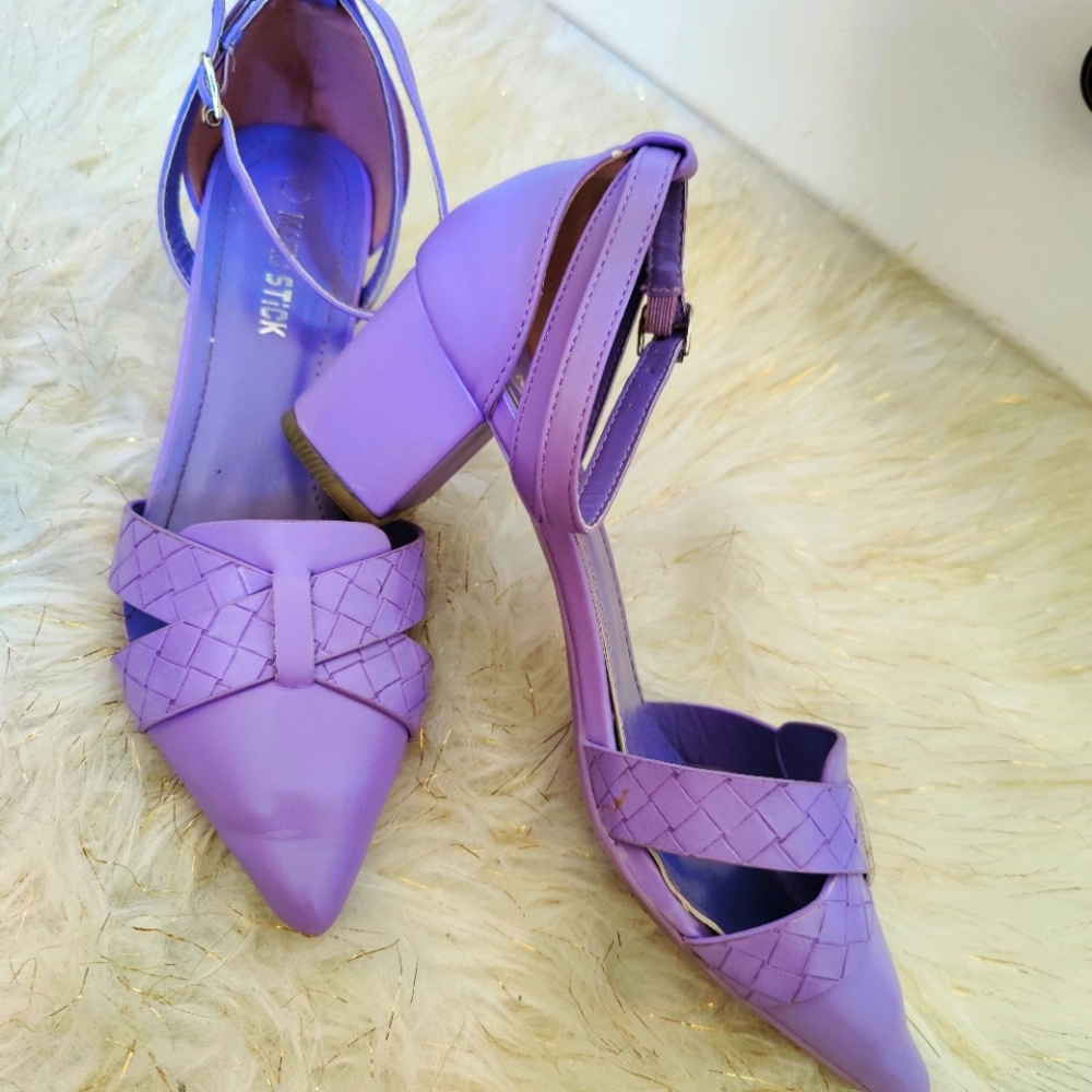 Lavender Block Heeled Sandals
